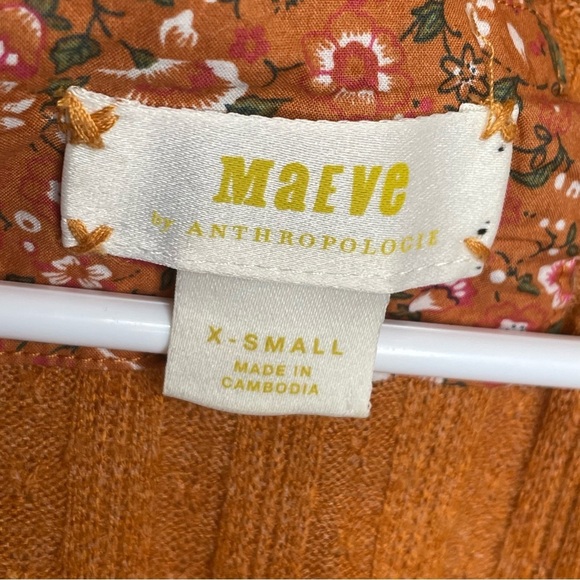 Maeve Rafela Hacci Surplice Top in Gold Bohemian Comfy Cozy Oversized XS - Picture 11 of 14